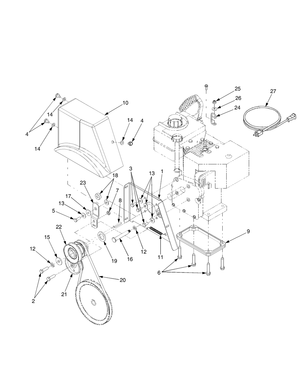 General Diagram and Parts List for 933SWE (31AH9P7I710)(2005) Cub Cadet Snow Blower